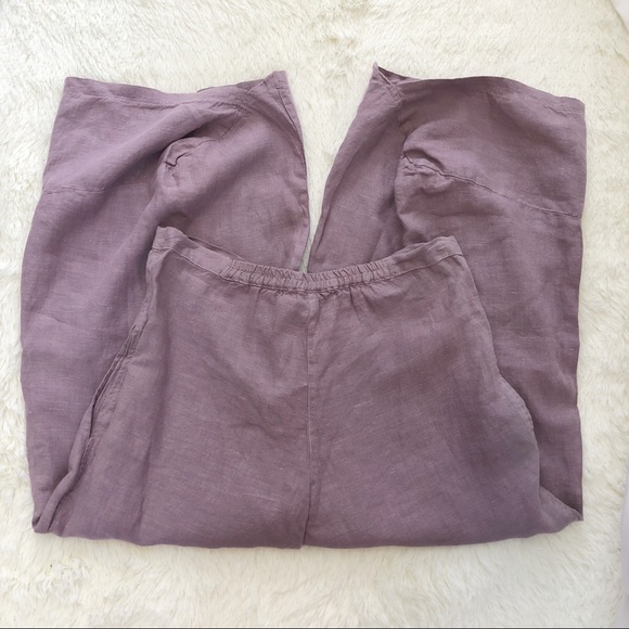 NWT Arthurio Lino mauve linen harem crop pants S - Picture 5 of 8